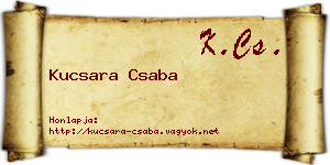 Kucsara Csaba névjegykártya