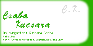 csaba kucsara business card